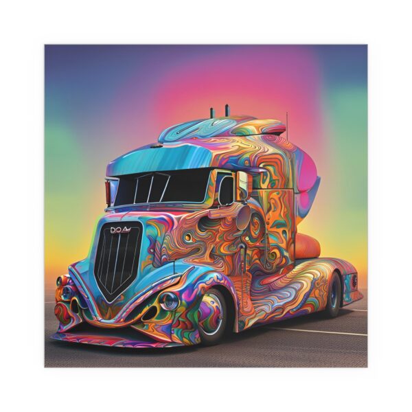 Psychedelic Do-Dah Truck - Indoor and Outdoor Silk Finish Poster