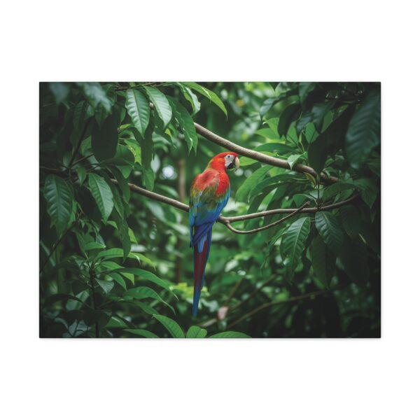 Colorful Parrot Canvas Wall Art, Tropical Decor, Nature Wall Art, Living Room Decor, Bird Lover Gift