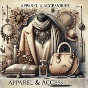 DALL·E 2024-12-20 09.20.40 - An elegant and artistic illustration representing the 'Apparel & Accessories' category. The composition features stylish clothing items like a jacket